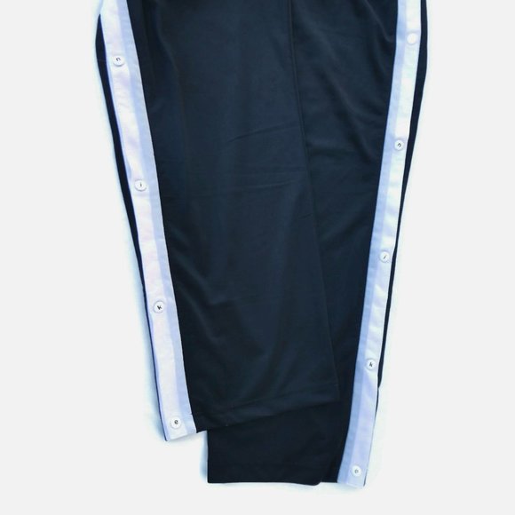 Vintage 90s Nike Black Snap Tear Away Track Pants Stripe White Grey XL 16 - Picture 5 of 9